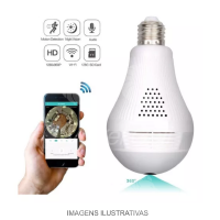 CAMERA  LAMPADA LED  IP WIFI 360 PANORÂMICA  VISÃO NOTURNA  Hd COM  SENSOR DE  MOVIMENTO