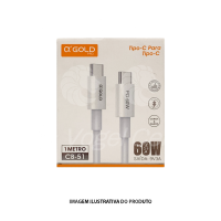 CABO USB X-GOLD 60W CB-51 TIPO C PARA TIPO C