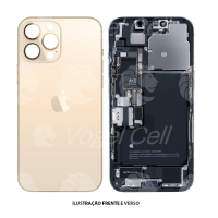 CARCAÇA IPHONE 13 PRO DOURADO COMPLETA C/ BATERIA RETIRADA