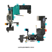 FLEX CONECTOR DE CARGA IPHONE 5C PRETO