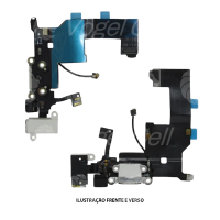 FLEX CONECTOR DE CARGA IPHONE 5G PRETO