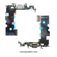 FLEX CONECTOR DE CARGA IPHONE 8G CINZA