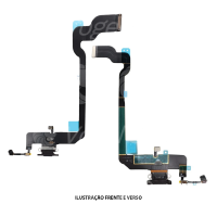 FLEX CONECTOR DE CARGA IPHONE XS  PRETO