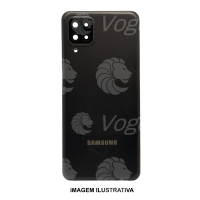 TAMPA TRASEIRA SAMSUNG A12 PRETO  COM LENTE