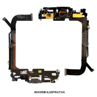 FLEX CONECTOR DE CARGA IPHONE 13  PRO MAX PRETO ORIGINAL RETIRADO