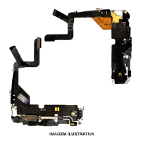 FLEX CONECTOR DE CARGA IPHONE 14 PRO PRETO ORIGINAL RETIRADO