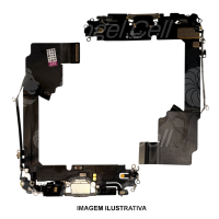 FLEX CONECTOR DE CARGA IPHONE 15 PRO MAX CINZA ORIGINAL RETIRADO