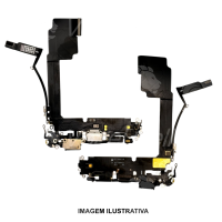FLEX CONECTOR DE CARGA IPHONE 15 PRO MAX PRETO ORIGINAL RETIRADO