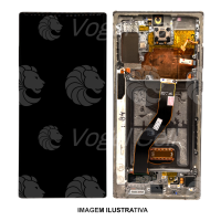 TELA DISPLAY SAMSUNG NOTE 10 PLUS N975 C/ ARO PRATA RETIRADA NACIONAL
