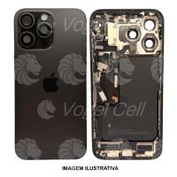 CARCAÇA IPHONE 15 PRO MAX PRETO COMPLETO C/ BATERIA RETIRADA