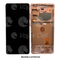 TELA DISPLAY SAMSUNG S20 FE G780 C/ ARO DOURADO ORIGINAL NACIONAL