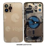 CARCAÇA IPHONE 12  PRO MAX DOURADA  S/ BATERIA  1 LINHA