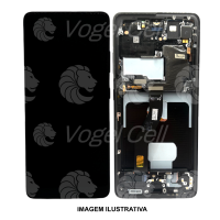 TELA DISPLAY SAMSUNG S21 ULTRA G998 C/ ARO PRETO RETIRADA NACIONAL