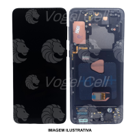 TELA DISPLAY SAMSUNG S21 PLUS G996 C/ ARO PRETO ORI NACIONAL