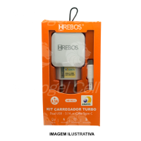 CARREGADOR C/ CABO REMOVIVEL HREBOS  3.1A TIPO C   HS163C