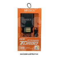CARREGADOR C/ CABO REMOVIVEL HREBOS  IPHONE HS165 18W