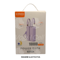 CARREGADOR PORTÁTIL POWER BANK 10000 MAH  KAIDI KD-01P