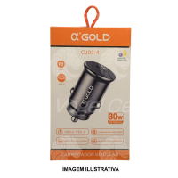 CARREGADOR USB -C VEICULAR SEM CABO UBS  30W CJ03-4