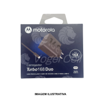 CARREGADOR MOTOROLA TIPO C TURBO POWER 168W DUO (M-520)