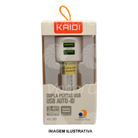 CARREGADOR VEICULAR KAIDI  DUPLA USB  3.4A KD-303