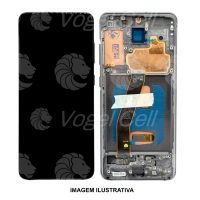 TELA DISPLAY SAMSUNG S20 G980 C/ ARO PRATA ORIGINAL NACIONAL