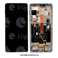 TELA DISPLAY MOTOROLA MOTO EDGE 20 PRO / XT2153 C/ ARO AZUL CLARO RETIRADA