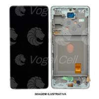 TELA DISPLAY SAMSUNG S20 FE G780 C/ ARO PRATA OLED VIBE