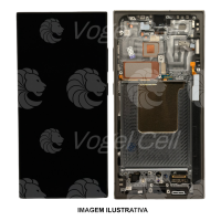 TELA DISPLAY SAMSUNG S24 ULTRA S928 ORIGINAL NACIONAL COM ARO TITANIO PRETO  NACIONAL