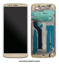 TELA DISPLAY MOTOROLA MOTO E5 PLUS XT1924 C/ ARO DOURADO