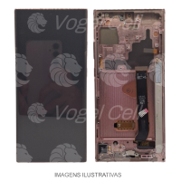 TELA DISPLAY SAMSUNG NOTE 20 ULTRA N986 5G C/ ARO ROSA ORIGINAL VIVID