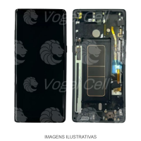 TELA DISPLAY SAMSUNG NOTE 8 N950 N9500 PRETO C/ ARO NACIONAL