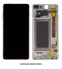 TELA DISPLAY SAMSUNG S10 PLUS G975 C/ ARO PRETO ORIGINAL NACIONAL