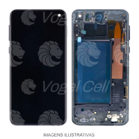 TELA DISPLAY SAMSUNG S10E G970 GRAFITE  C/ ARO ORIGINAL NACIONAL