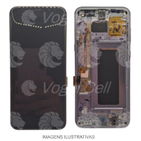 TELA DISPLAY SAMSUNG S8 PLUS G955F C/ ARO LILAS ORIGINAL NACIONAL