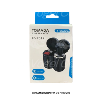 TOMADA USB PARA MOTO LE-9019 CARREGADOR CELULAR GPS ACENDEDOR CIGARRO